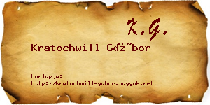 Kratochwill Gábor névjegykártya